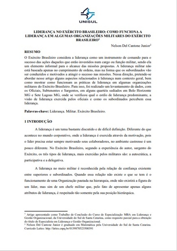 Liderança no exército brasileiro: como funciona a liderança em algumas organizações militares do exército brasileiro