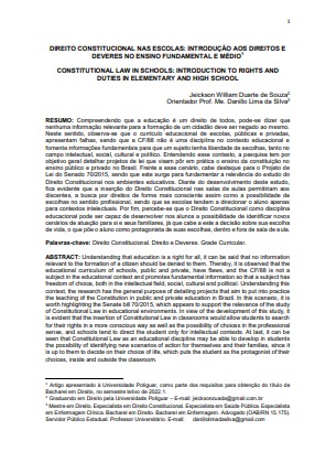 Direito constitucional nas escolas: introdução aos direitos e deveres no ensino fundamental e médio