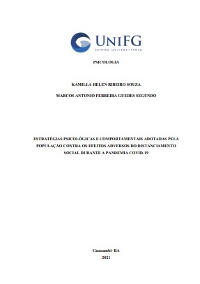 Estratégias psicológicas e comportamentais adotadas pela população contra os efeitos adversos do distanciamento social durante a pandemia covid-19