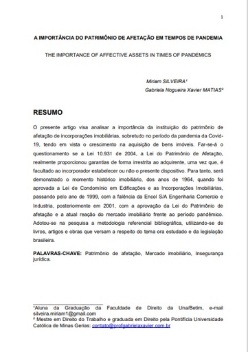 A Importância do patrimônio de afetação em tempos de Pandemia