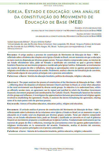 Igreja, Estado e educação: uma análise da constituição do Movimento de Educação de Base (MEB)