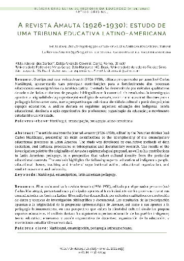 A revista Amauta (1926-1930): estudo de uma tribuna educativa latino-americana