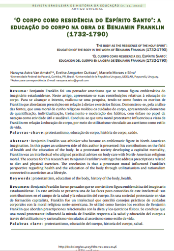 ‘O corpo como residência do Espírito Santo’: a educação do corpo na obra de Benjamin Franklin (1732-1790)