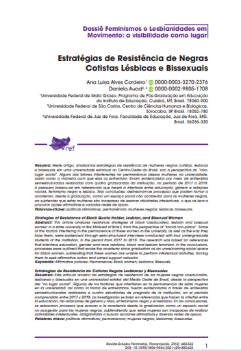 Estratégias de Resistência de Negras Cotistas Lésbicas e Bissexuais