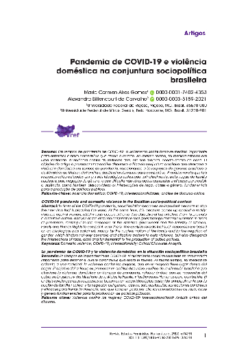 Pandemia de COVID-19 e violência doméstica na conjuntura sociopolítica brasileira