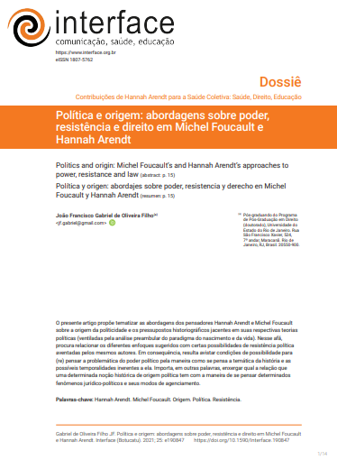 Política e origem: abordagens sobre poder, resistência e direito em Michel Foucault e Hannah Arendt