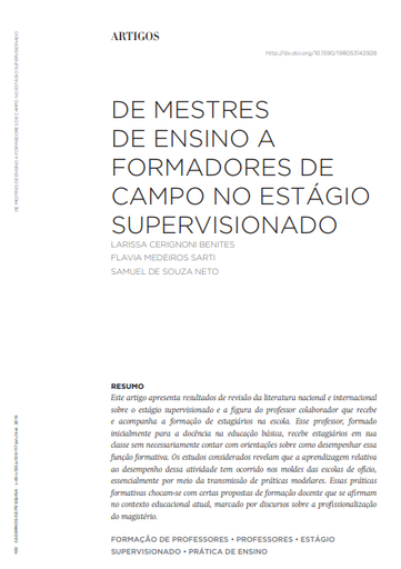 De mestres de ensino a formadores de campo no estágio supervisionado