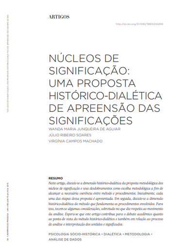 Núcleos de significação: uma proposta histórico-dialética de apreensão das significações