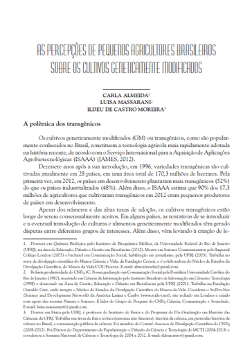 Perceptions of Brazilian small-scale farmers about genetically modified crops