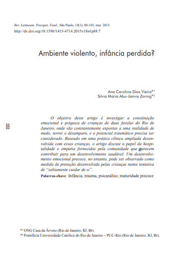 Ambiente violento, infância perdida?