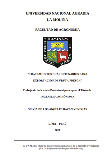 Tratamientos cuarentenarios para exportación de fruta fresca