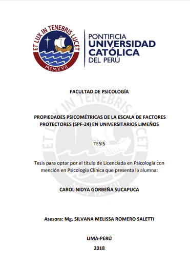 Propiedades psicométricas de la escala de factores protectores (SPF-24) en universitarios limeños