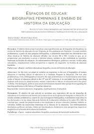 Espaços de educar: biografias femininas e ensino de história da educação