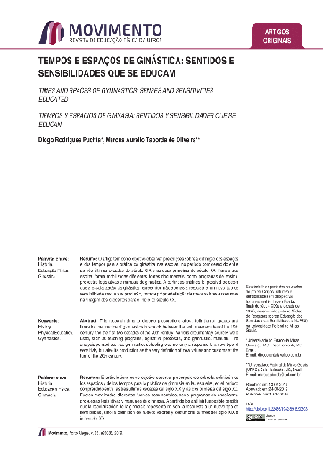 TEMPOS E ESPAÇOS DE GINÁSTICA: SENTIDOS E SENSIBILIDADES QUE SE EDUCAM