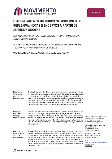 O AGENCIAMENTO DO CORPO NA MODERNIDADE REFLEXIVA: NOTAS E EXCERTOS A PARTIR DE ANTHONY GIDDENS