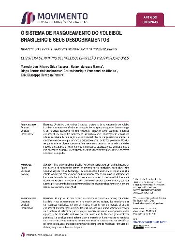 O SISTEMA DE RANQUEAMENTO DO VOLEIBOL BRASILEIRO E SEUS DESDOBRAMENTOS