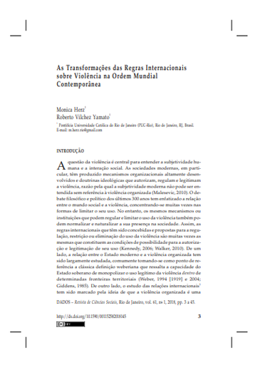 As Transformações das Regras Internacionais sobre Violência na Ordem Mundial Contemporânea