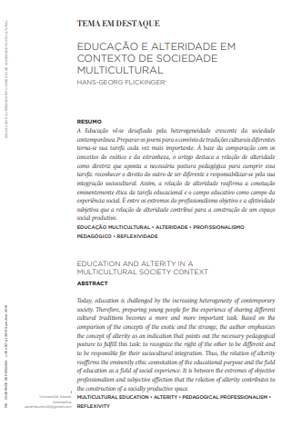 Educação e alteridade em contexto de sociedade multicultural