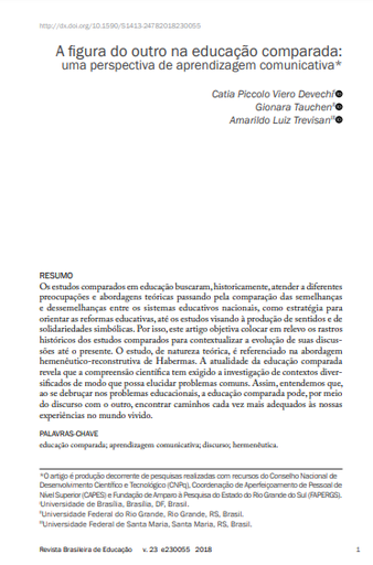 A figura do outro na educação comparada: uma perspectiva de aprendizagem comunicativa