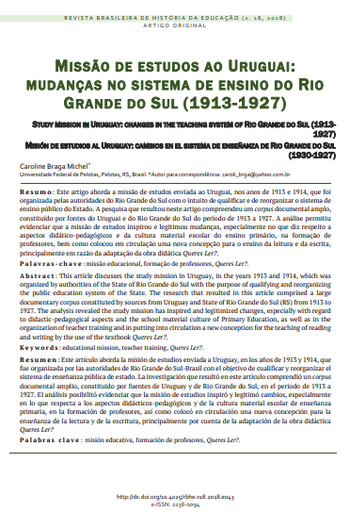 Missão de estudos ao Uruguai: mudanças no sistema de ensino do Rio Grande do Sul (1913-1927)