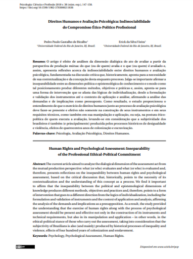 Direitos Humanos e Avaliação Psicológica: Indissociabilidade do Compromisso Ético-Político Profissional