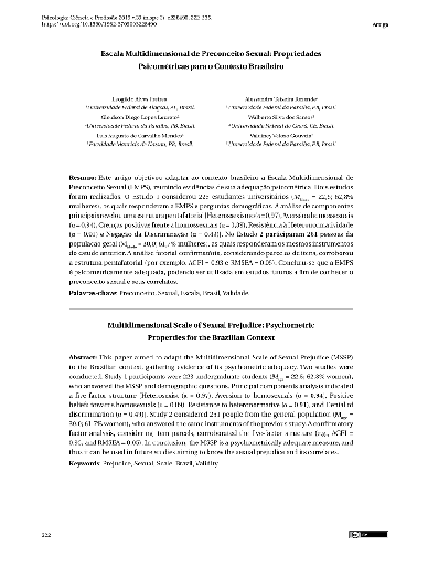 Escala Multidimensional de Preconceito Sexual: Propriedades Psicométricas para o Contexto Brasileiro