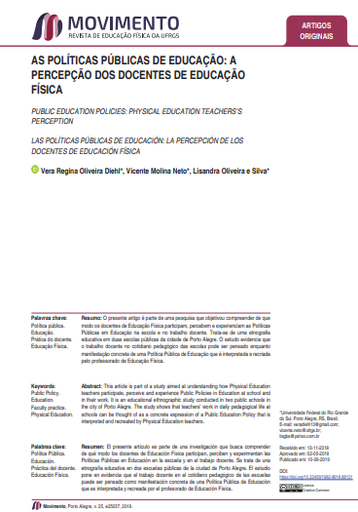 AS POLÍTICAS PÚBLICAS DE EDUCAÇÃO: A PERCEPÇÃO DOS DOCENTES DE EDUCAÇÃO FÍSICA