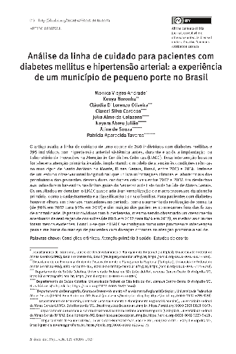 Análise da linha de cuidado para pacientes com diabetes mellitus e hipertensão arterial: a experiência de um município de pequeno porte no Brasil