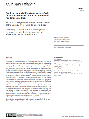 Caminhos para viabilização da convergência de interesses na despoluição do Rio Guandu, Rio de Janeiro, Brasil