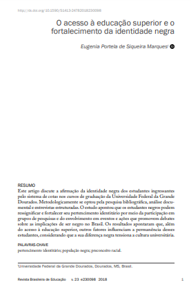 O acesso à educação superior e o fortalecimento da identidade negra