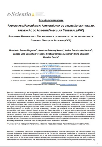 Radiografia Panorâmica: A importância do Cirurgião-Dentista, na prevenção do Acidente Vascular Cerebral (AVC)