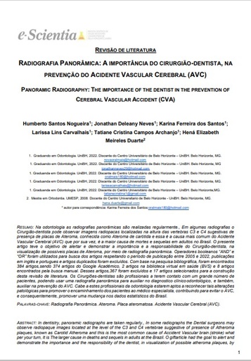 Radiografia Panorâmica: A importância do Cirurgião-Dentista, na prevenção do Acidente Vascular Cerebral (AVC)