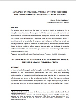 A utilização da inteligência artificial na tomada de decisões como forma de reduzir a morosidade do poder judiciário