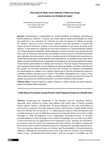 Prevenção de Maus-tratos Infantis: Prática em Grupo com Gestantes em Unidade de Saúde