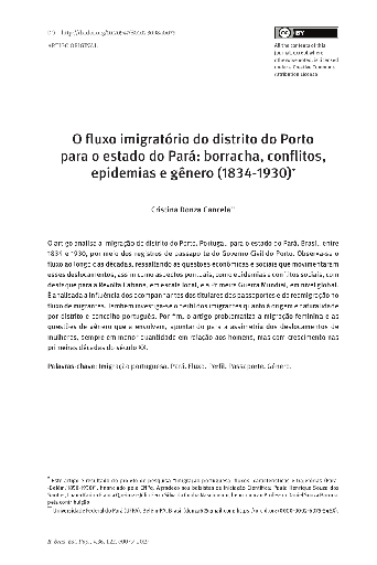 O fluxo imigratório do distrito do Porto para o estado do Pará: borracha, conflitos, epidemias e gênero (1834-1930)