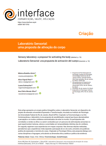 Laboratório Sensorial: uma proposta de ativação do corpo