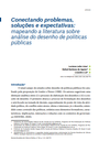 Conectando problemas, soluções e expectativas: mapeando a literatura sobre análise do desenho de políticas públicas4bl,., mp9v889