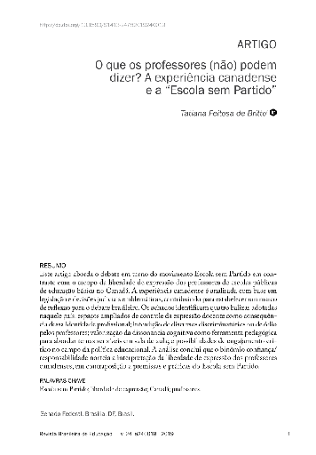 O que os professores (não) podem dizer? A experiência canadense e a “Escola sem Partido”