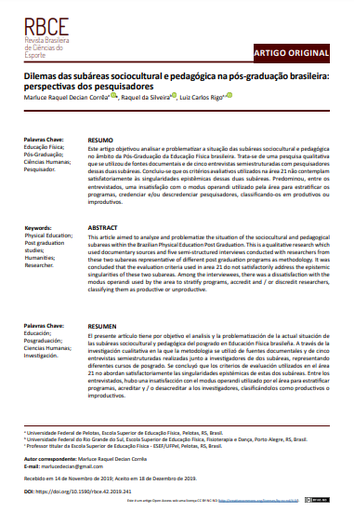 Dilemas das subáreas sociocultural e pedagógica na pós-graduação brasileira: perspectivas dos pesquisadores