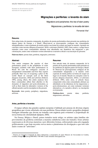 Migrações e periferias: o levante do slam