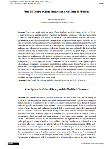 Uma Lei Contra o Crime Escravista e o Mal-Estar da Abolição
