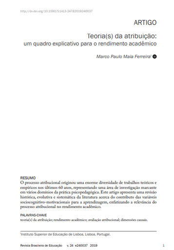 Teoria(s) da atribuição: um quadro explicativo para o rendimento acadêmico