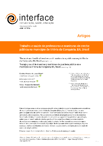 Trabalho e saúde de professoras e monitoras de creche pública no município de Vitória da Conquista, BA, Brasil