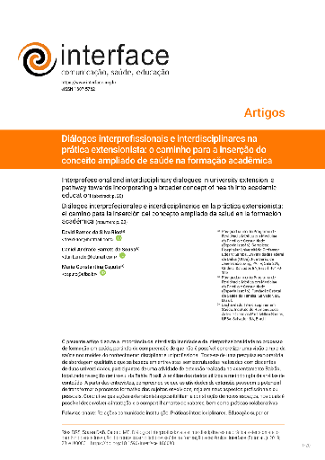 Diálogos interprofissionais e interdisciplinares na prática extensionista: o caminho para a inserção do conceito ampliado de saúde na formação acadêmica