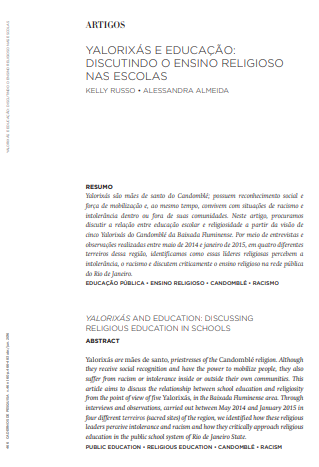 Yalorixás e educação: discutindo o ensino religioso nas escolas