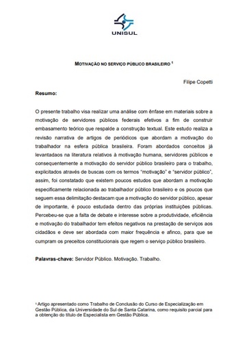 Motivação no serviço público brasileiro