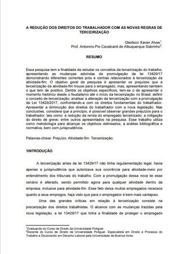 A redução dos direitos do trabalhador com as novas regras de terceirização