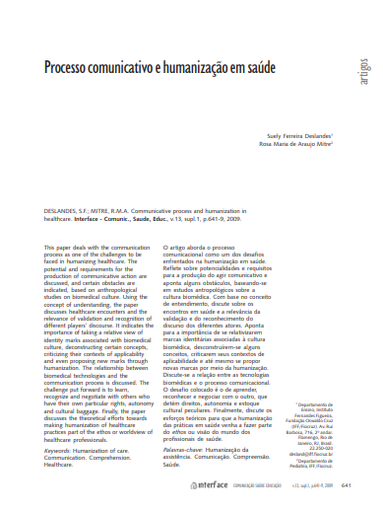 Processo comunicativo e humanização em saúde