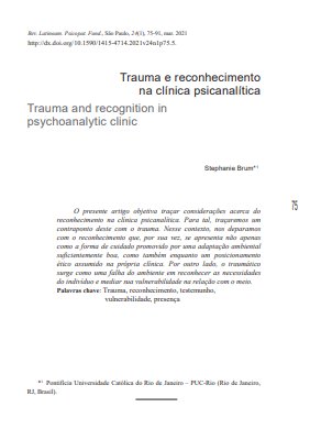 Trauma e reconhecimento na clínica psicanalítica