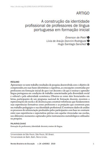 A construção da identidade profissional de professores de língua portuguesa em formação inicial